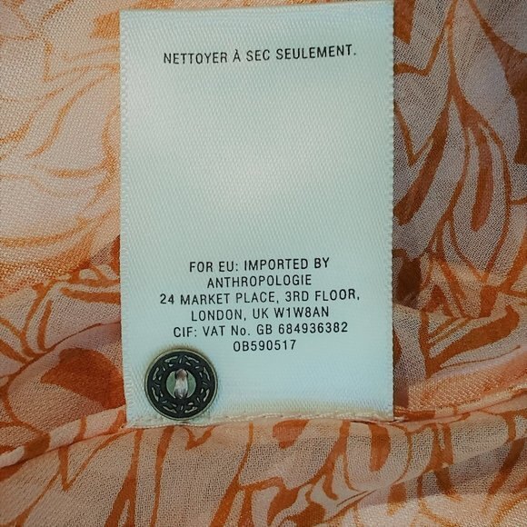 Floreat Anthropologie Silk Blend Size Small Floral Striped Hi Low Blouse - Picture 11 of 12